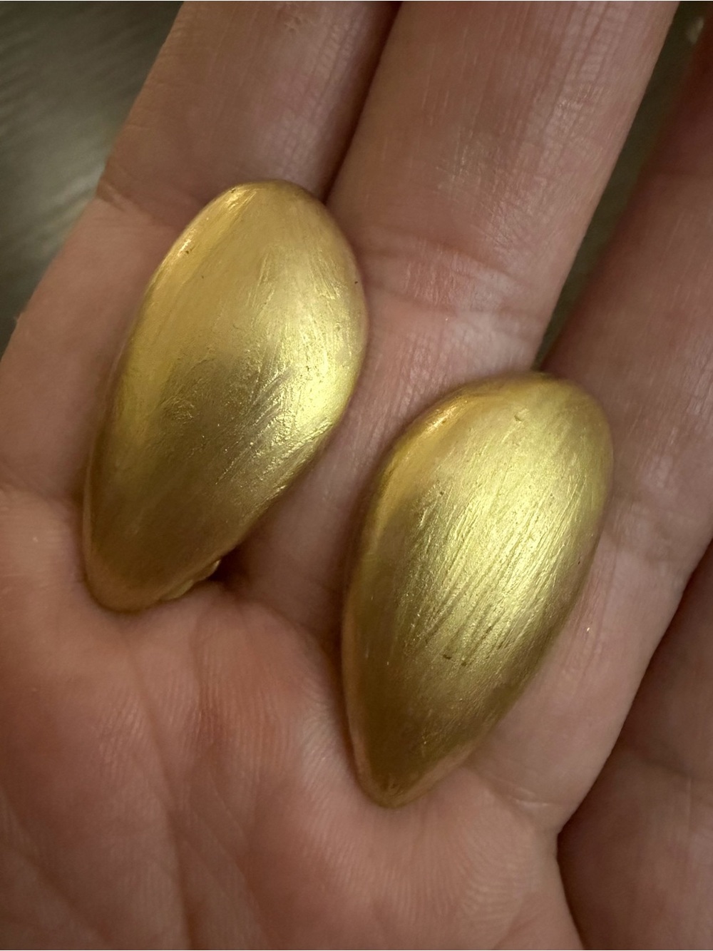Gold-Tone Teardrop Clip Earrings